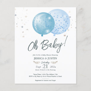 Oh Baby Blue Balloons Baby shower