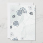 Oh Baby Blue Boho Bloemen Baby shower Kaart (Achterkant)