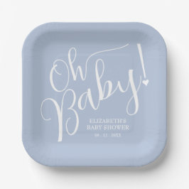 Oh Baby! Blue Boy-Baby shower Papieren Bordje