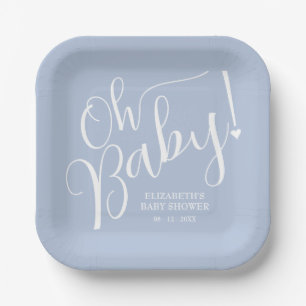 Oh Baby! Blue Boy-Baby shower Papieren Bordje