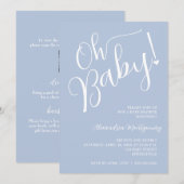 Oh Baby! Blue Boy Baby shower QR-code Kaart (Voorkant / Achterkant)