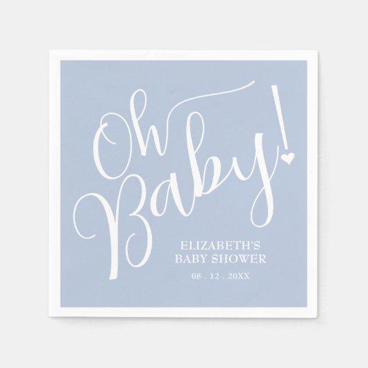 Oh Baby! Blue Boy-Baby shower Servet (Voorkant)