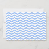 Oh Baby Blue Chevron Baby shower Kaart (Achterkant)