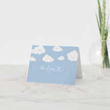 Oh Baby Blue Cloud Baby shower Dank je kaart