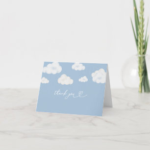 Oh Baby Blue Cloud Baby shower Dank je kaart