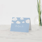 Oh Baby Blue Cloud Baby shower Dank je kaart (Voorkant)