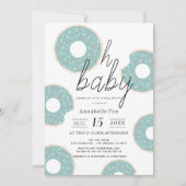 Oh Baby Blue Donut Boy Baby shower Kaart (Voorkant)