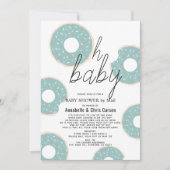 Oh Baby Blue Donut Boy Baby shower per post Kaart (Voorkant)