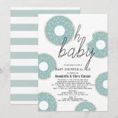 Oh Baby Blue Donut Boy Baby shower per post Kaart (Voorkant / Achterkant)