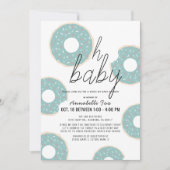 Oh Baby Blue Donut Boy Drive-by Baby shower Kaart (Voorkant)