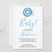 Oh Baby Blue Donut Boy's Baby shower Uitnodiging (Voorkant)