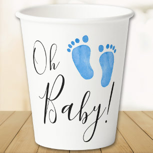 Oh Baby Blue Feet Baby shower Papieren Bekers