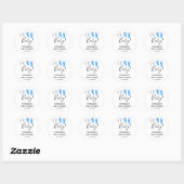 Oh Baby Blue Feet Baby shower Ronde Sticker (Vel)