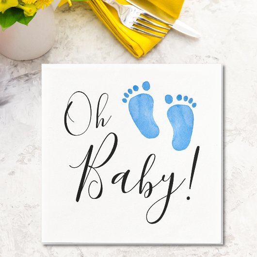 Oh Baby Blue Feet Baby shower Servet
