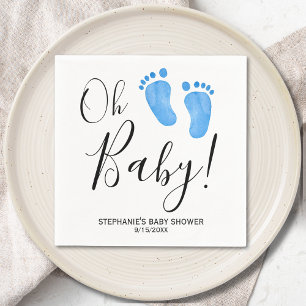Oh Baby Blue Feet Baby shower servetten