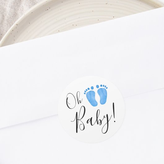 Oh Baby Blue Feet Ronde Sticker