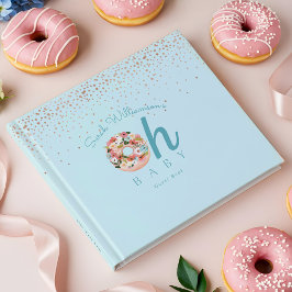 Oh Baby Blue Floral Botanical Donut Baby shower Gastenboek