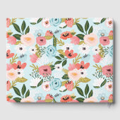 Oh Baby Blue Floral Botanical Donut Baby shower Gastenboek (Achterkant)