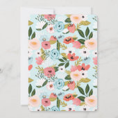 Oh Baby Blue Floral Botanical Donut Baby shower Kaart (Achterkant)