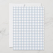 Oh Baby Blue Gingham Check Boy Baby shower Kaart (Achterkant)