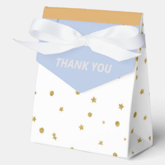 Oh Baby Blue Gold Ginkgo Leaf Baby shower Bedankdoosjes