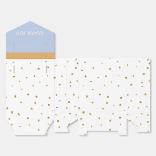 Oh Baby Blue Gold Ginkgo Leaf Baby shower Bedankdoosjes (Ongevouwen)