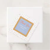 Oh Baby Blue Gold Ginkgo Leaf Baby shower Bedankjes Labels (In situ)