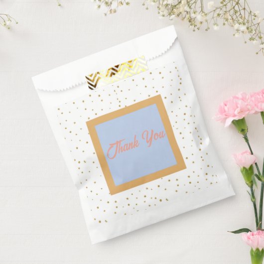 Oh Baby Blue Gold Ginkgo Leaf Baby shower Bedankzakje (Gezegeld)