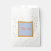 Oh Baby Blue Gold Ginkgo Leaf Baby shower Bedankzakje (Voorkant)