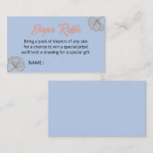 Oh Baby Blue Gold Ginkgo Leaf Baby shower Luier Informatiekaartje (Voorkant / Achterkant)