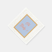 Oh Baby Blue Gold Ginkgo Leaf Baby shower Servet (Hoek)