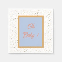 Oh Baby Blue Gold Ginkgo Leaf Baby shower