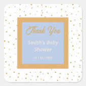 Oh Baby Blue Gold Ginkgo Leaf Dank u Stickers (Voorkant)