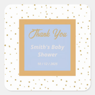Oh Baby Blue Gold Ginkgo Leaf Dank u Stickers