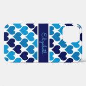 Oh Baby Blue Hearts Monogram Case-Mate iPhone Case (Achterkant (horizontaal))