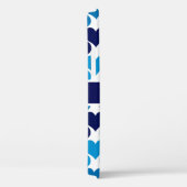 Oh Baby Blue Hearts Monogram Case-Mate iPhone Case (Achterkant / Rechts)