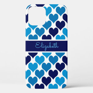 Oh Baby Blue Hearts Monogram Case-Mate iPhone Case