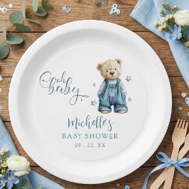 Oh Baby Blue Jean Baby Denim Baby Shower Papieren Bordje