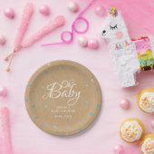 Oh Baby Blue Love Hearts Baby Shower / Spetterfees Papieren Bordje (Feest)