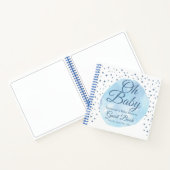 Oh Baby Blue Moon & Stars Waterverf Guest Book Notitieboek (Binnen)
