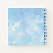 Oh Baby Blue Moon & Stars Waterverf Guest Book Notitieboek (Achterkant)