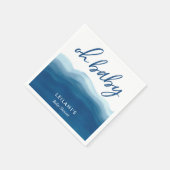 Oh Baby Blue Ombre Waterverf Wave Baby shower Servet (Hoek)