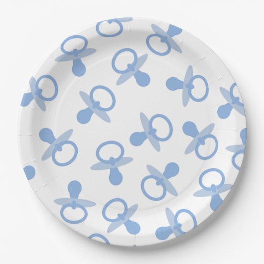 Oh Baby Blue Pacifiers Papieren Bordje (Voorkant)