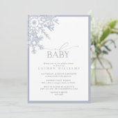 Oh Baby Blue Snowflake Waterverf Baby shower (Staand voorkant)