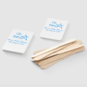 Oh baby blue star baby shower voeg naam modern ver handwaaier (Niet-gemonteerd)