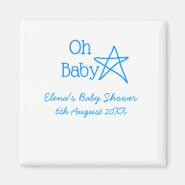 Oh baby blue star baby shower voeg naam modern ver magneet