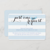 Oh Baby Blue Stripes Shower Book Request Card Informatiekaartje (Voorkant / Achterkant)