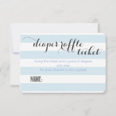 Oh Baby Blue Stripes Shower Diaper Raffle Ticket (Voorkant)
