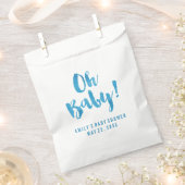 Oh Baby Blue Waterverf Baby shower Bedankzakje (Geknipt)
