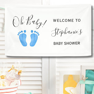 Oh Baby Blue Welcome Baby shower Spandoek